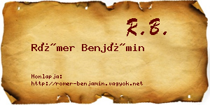 Römer Benjámin névjegykártya